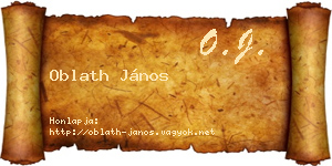 Oblath János névjegykártya