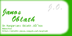 janos oblath business card